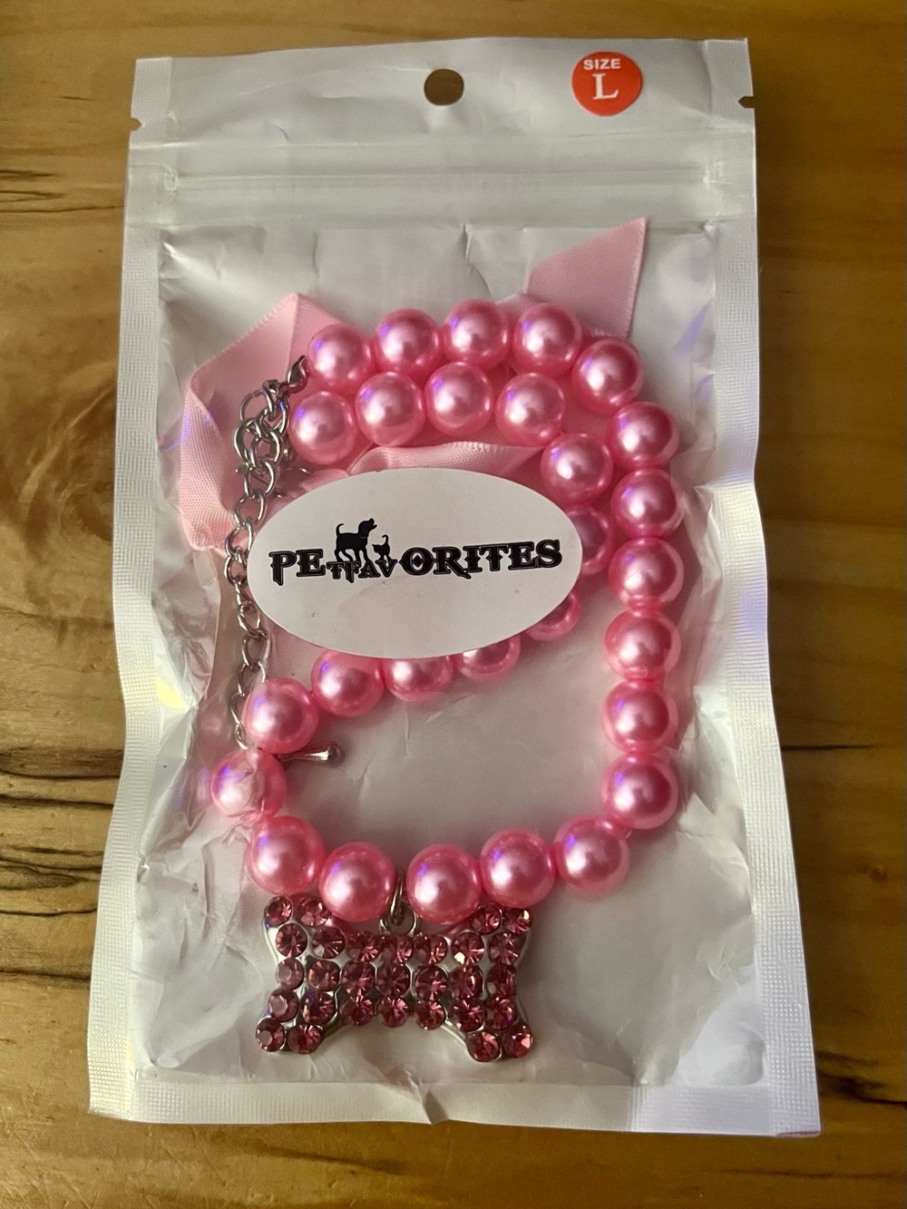 PetFavorites Couture Designer Pink Pearl & Rhinestone Pet Necklace - Picture 2 of 6